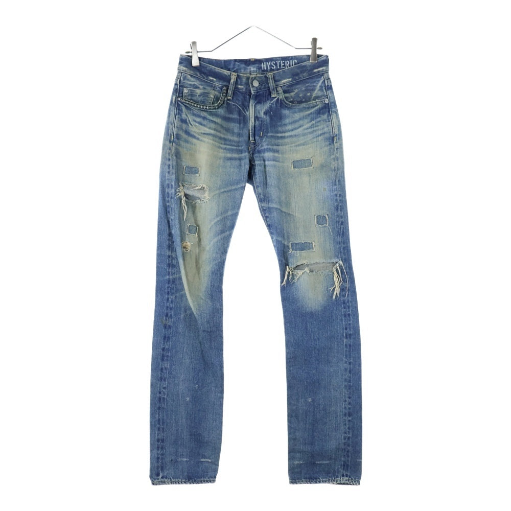 HYSTERIC GLAMOUR(ヒステリックグラマー) 15SS 0243AP17 SP加工 小窓リメイク デニム パンツ インディゴ