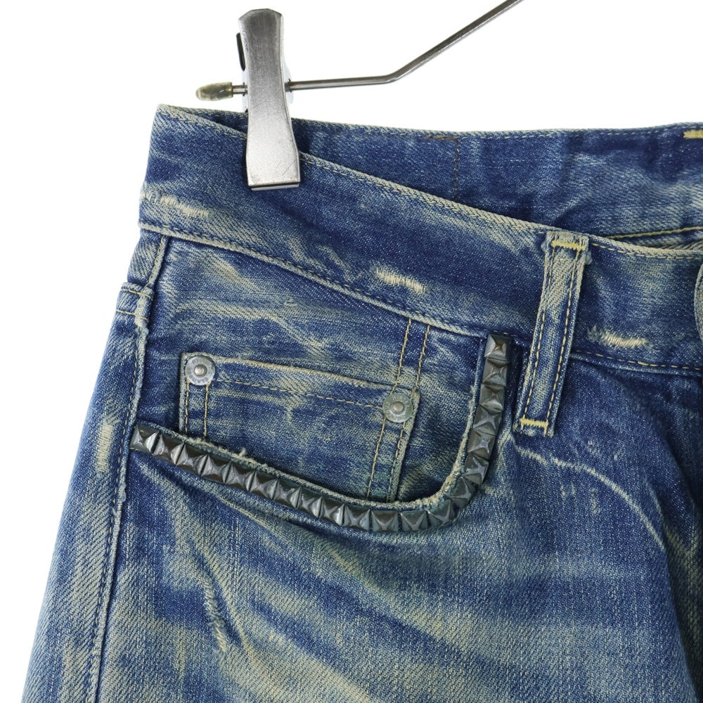 HYSTERIC GLAMOUR(ヒステリックグラマー) 15SS 0243AP17 SP加工 小窓リメイク デニム パンツ インディゴ