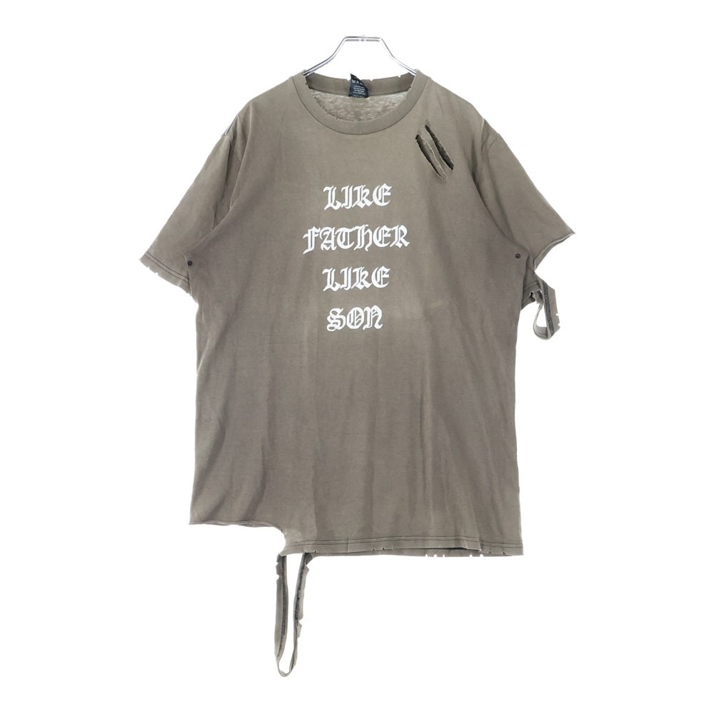 NUMBER (N)INE(ナンバーナイン) 04AW ARCHIVE GIVE期 ダメージ加工反戦Tシャツ カットソー ブラウン