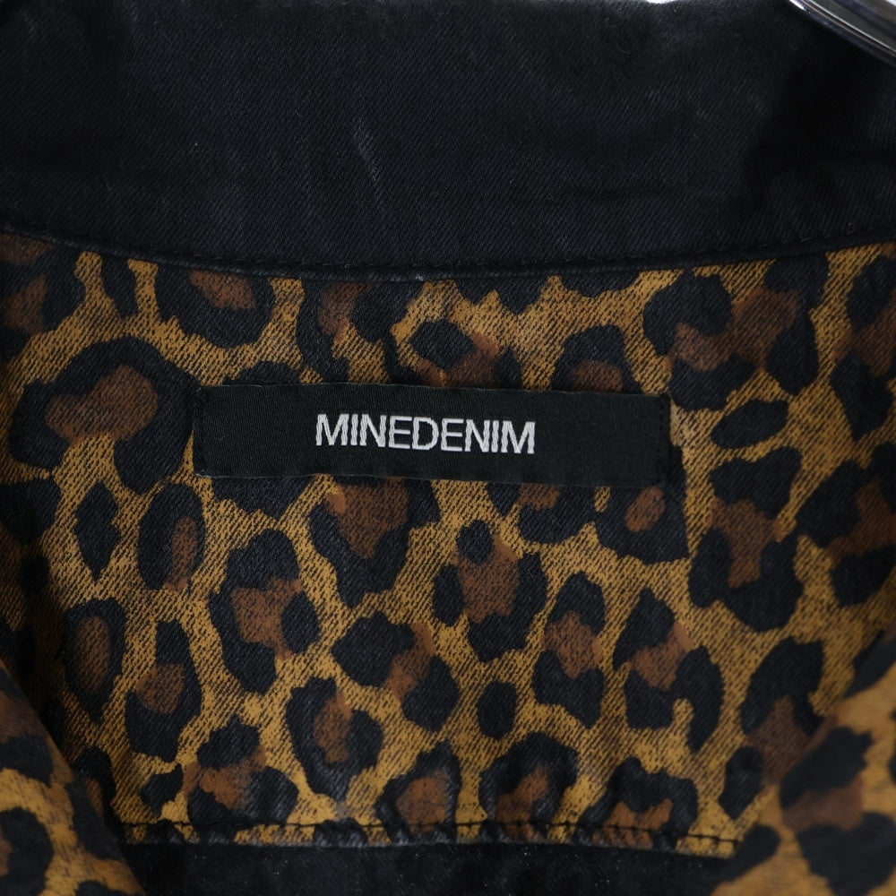 MINEDENIM(マインデニム) 2004-5001-67-012 レオパード柄 半袖シャツ ブラウン/ブラック