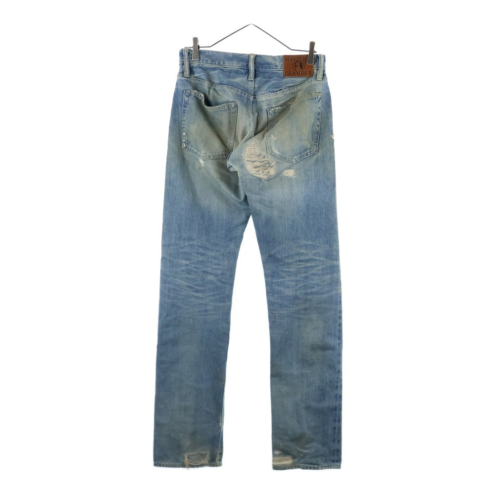 HYSTERIC GLAMOUR(ヒステリックグラマー) 0253AP02 SP加工 WR ダメージ クラッシュ加工 デニムパンツ インディゴ