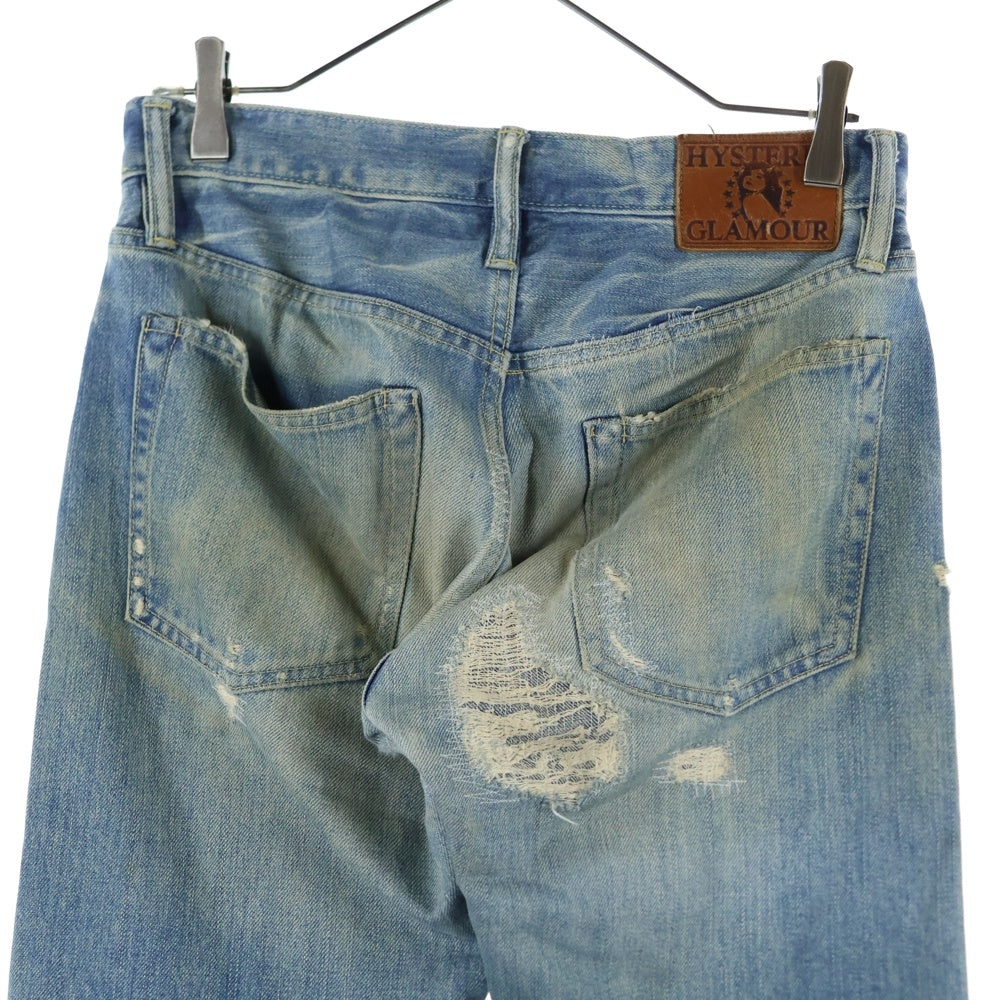 HYSTERIC GLAMOUR(ヒステリックグラマー) 0253AP02 SP加工 WR ダメージ クラッシュ加工 デニムパンツ インディゴ