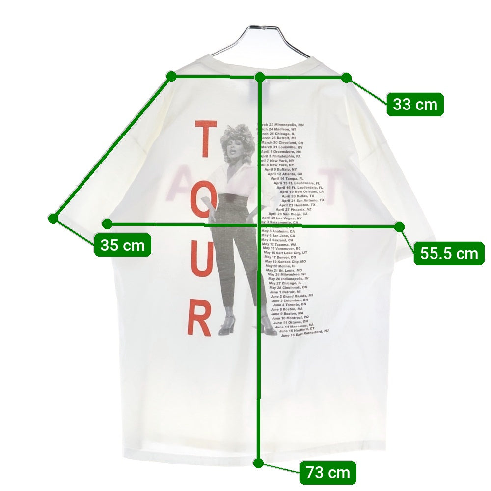 VINTAGE(ヴィンテージ) 90-00S TINA TURNER TWENTY FOUR SEVEN ティナ ターナー 両面プリント Tシャツ 半袖カットソー ホワイト