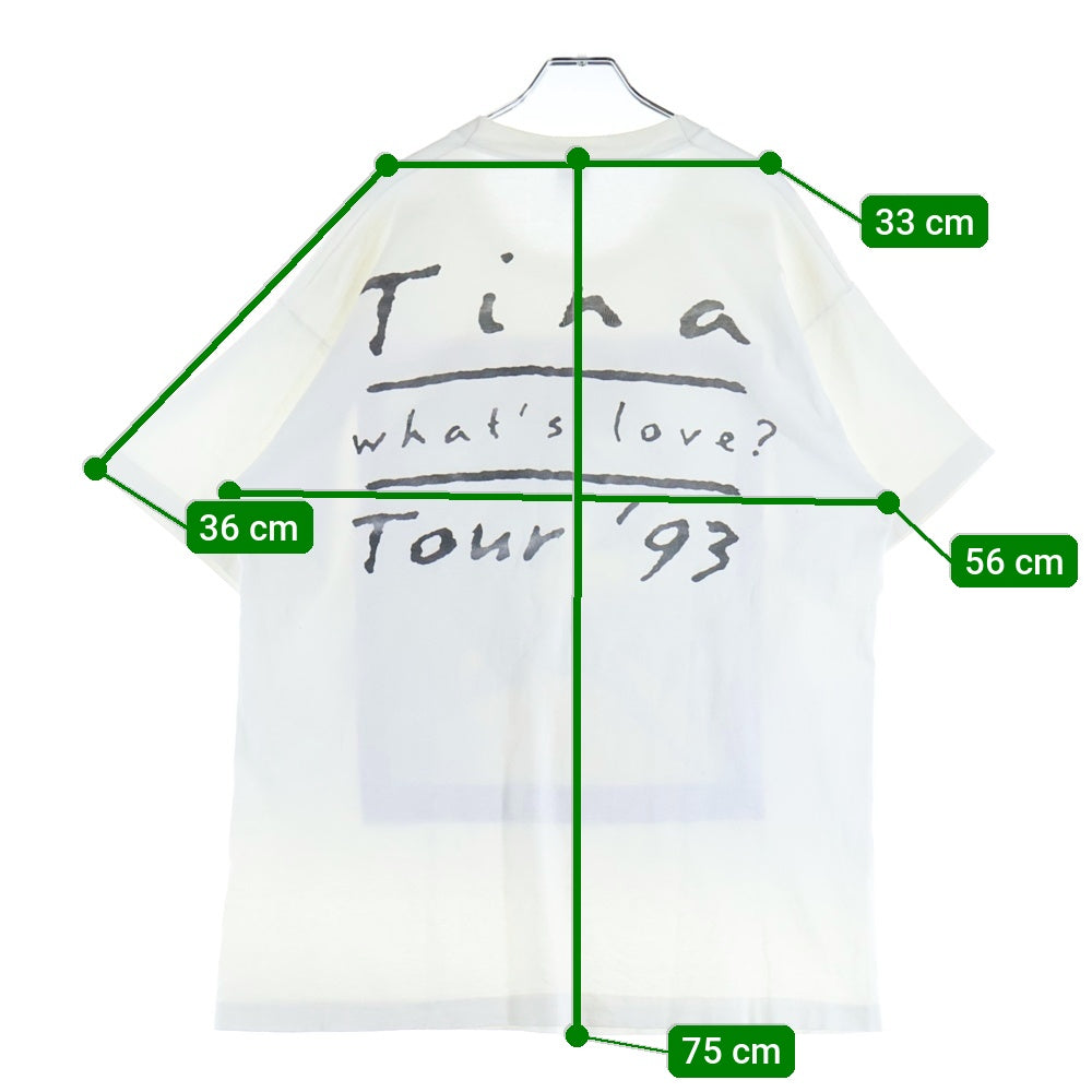 VINTAGE(ヴィンテージ) 90s TINA TURNER WHAT'S LOVE? TOUR ティナ ターナー 両面プリント Tシャツ 半袖カットソー ホワイト