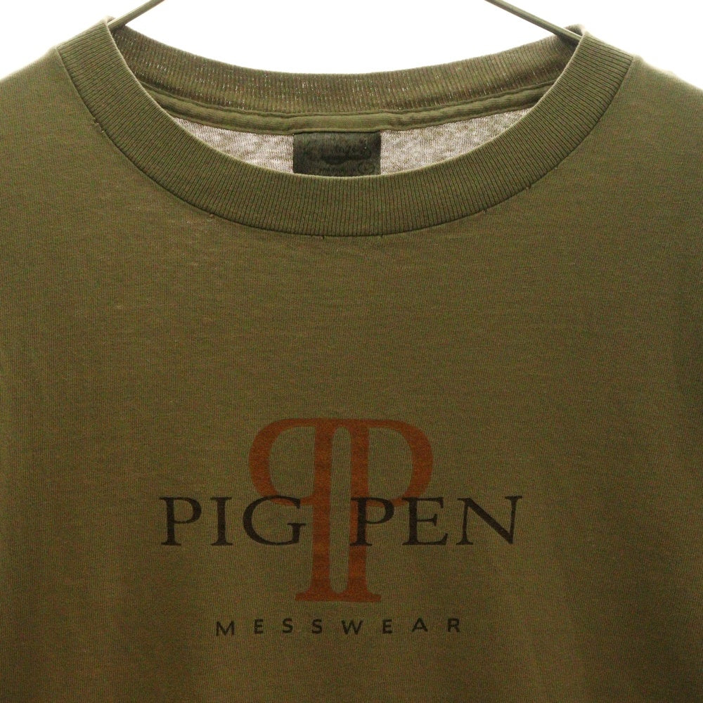 VINTAGE(ヴィンテージ) 90s PEANUTS CHARLIE BROWN PIGPEN MESSWEAR CK ピーナッツ パロディTシャツ 両面プリント 半袖Tシャツ カットソー ブラウン