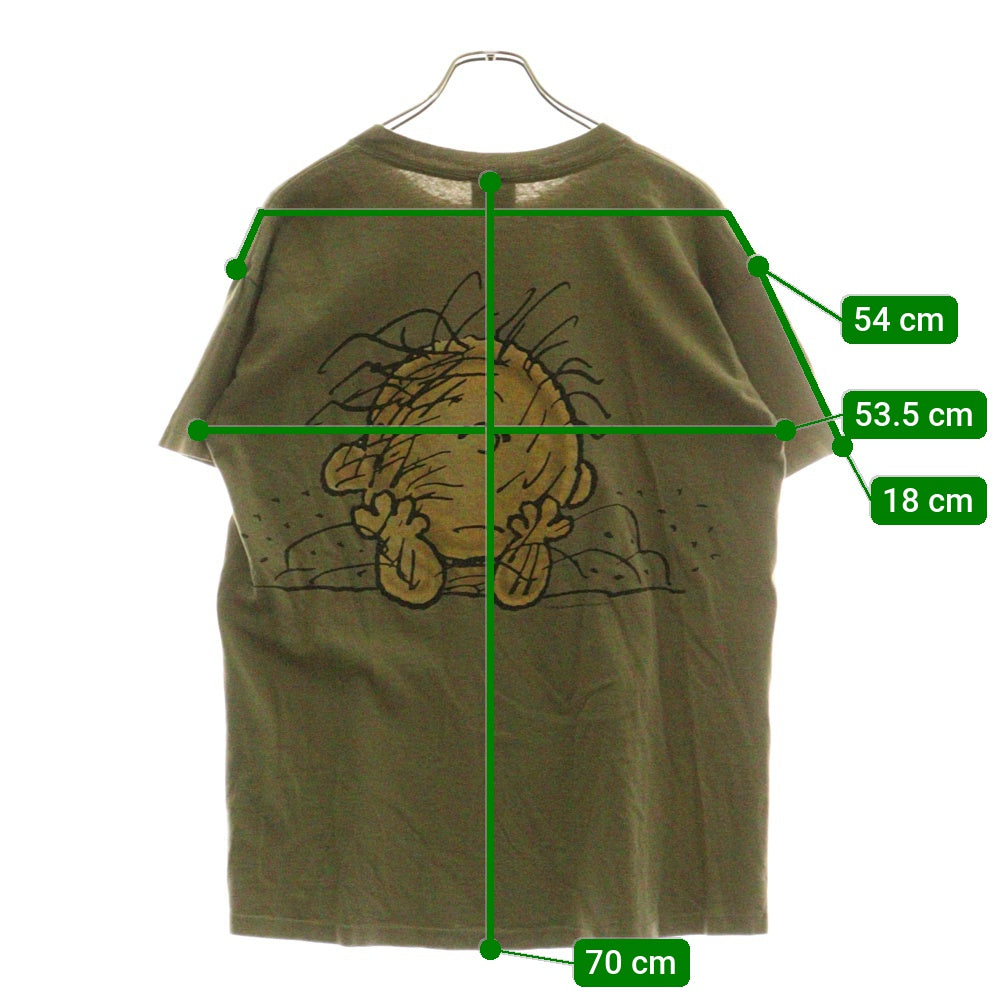 VINTAGE(ヴィンテージ) 90s PEANUTS CHARLIE BROWN PIGPEN MESSWEAR CK ピーナッツ パロディTシャツ 両面プリント 半袖Tシャツ カットソー ブラウン