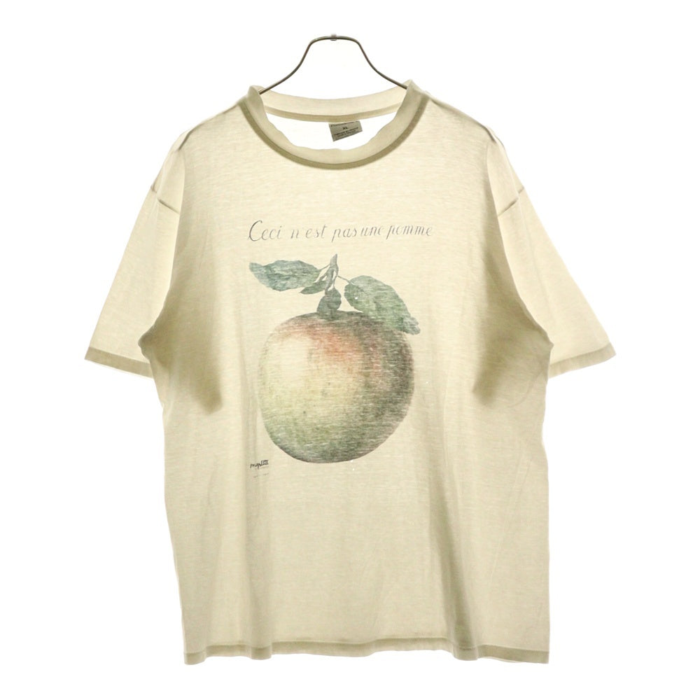 VINTAGE(ヴィンテージ) 90s RUNE MAGRITTE これはリンゴではない ルネマグリット アートTシャツ 半袖Tシャツ カットソー ホワイト