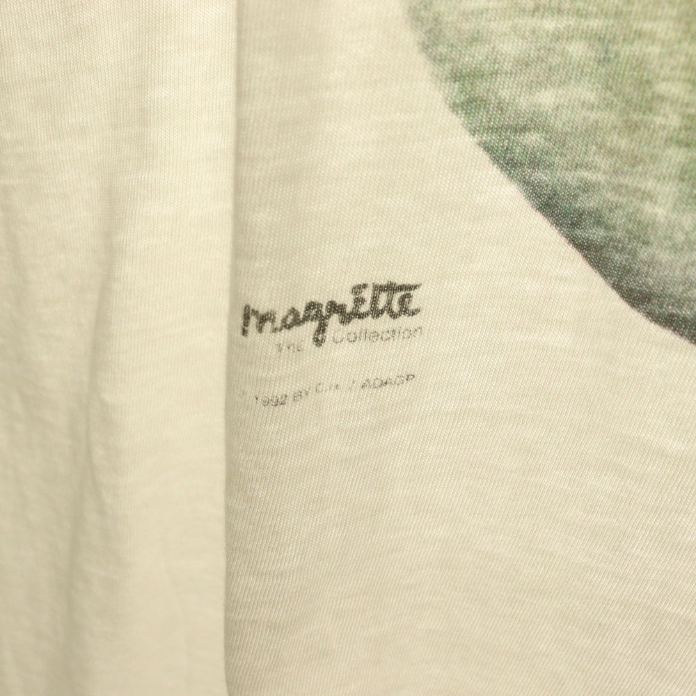 VINTAGE(ヴィンテージ) 90s RUNE MAGRITTE これはリンゴではない ルネマグリット アートTシャツ 半袖Tシャツ カットソー ホワイト