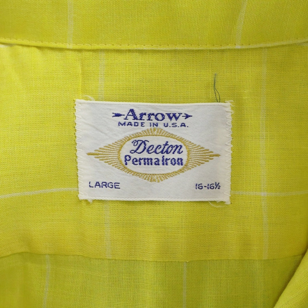 VINTAGE(ヴィンテージ) 60s ARROW CHECK S/S SHIRT チェック 半袖 オープンカラー シャツ