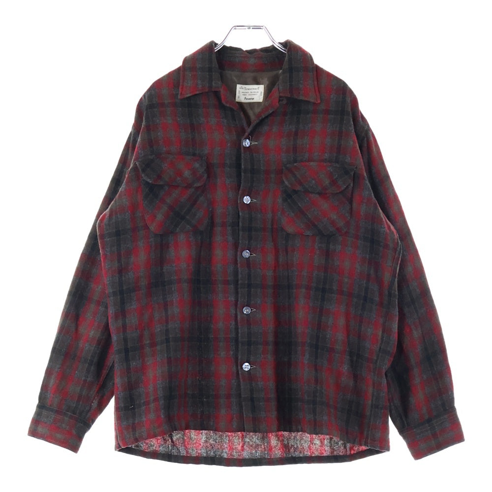VINTAGE(ヴィンテージ) 60s TOWNCRAFT PENNEYS タウンクラフト ペニーズ ネルチェック 長袖シャツ レッド