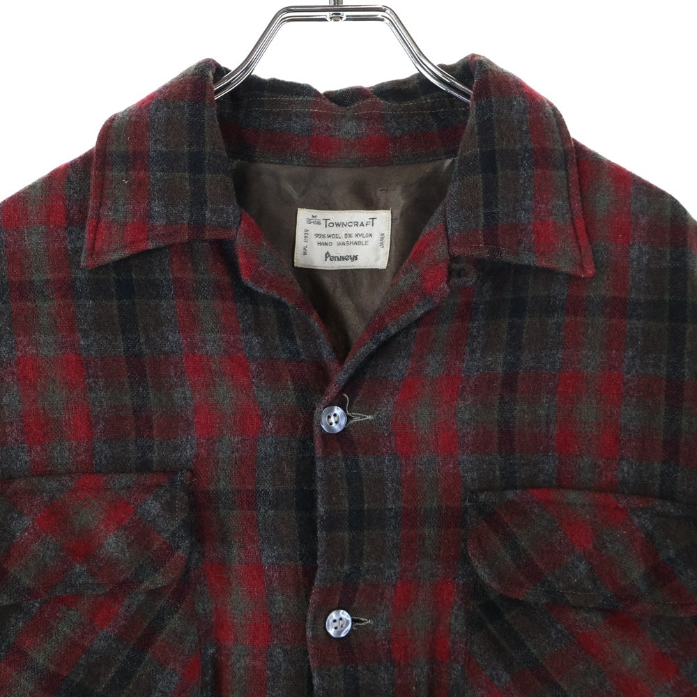 VINTAGE(ヴィンテージ) 60s TOWNCRAFT PENNEYS タウンクラフト ペニーズ ネルチェック 長袖シャツ レッド