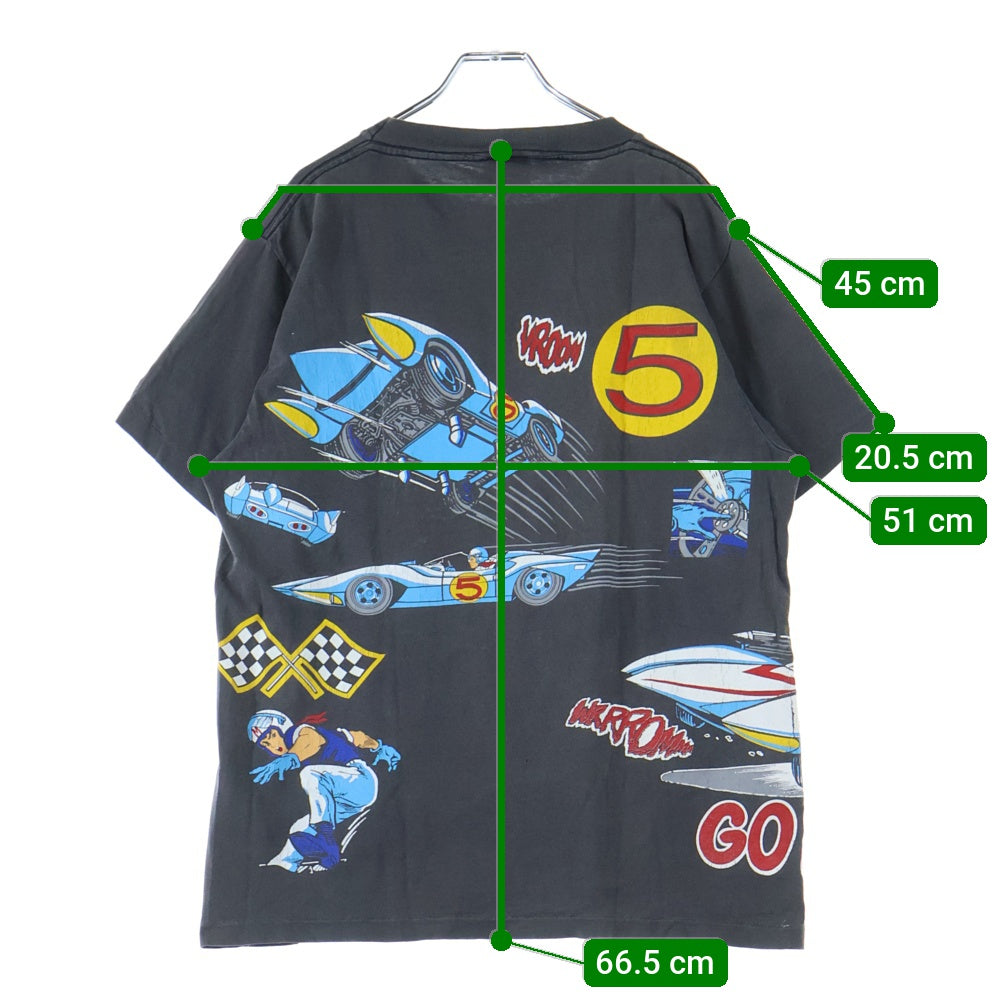 VINTAGE(ヴィンテージ) 90S SPEED RACER 1992 OVP スピードレーサー マッハGOGOGO オーバープリント 半袖Tシャツ ブラック