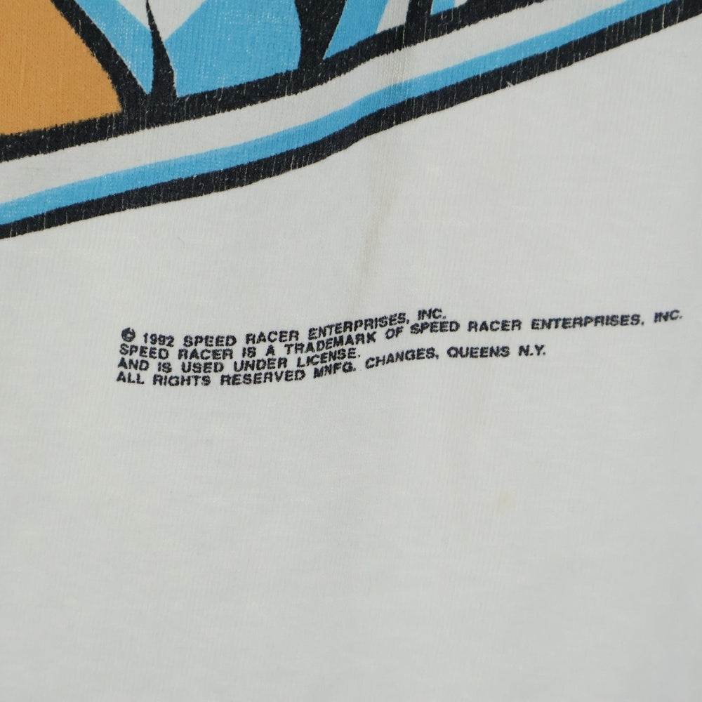 VINTAGE(ヴィンテージ) 90S SPEED RACER 1992 GO GO SPEED RACER スピードレーサー マッハGOGOGO プリント 半袖Tシャツ ホワイト