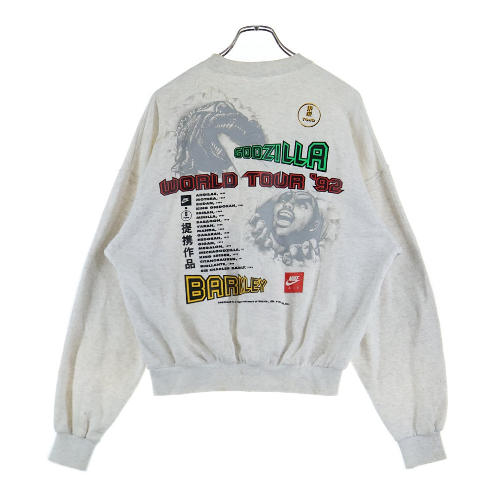 NIKE(ナイキ) 90S × BARKLEY GODZILLA バークレー ゴジラ 両面プリント クルーネックスウェット トレーナー グレー