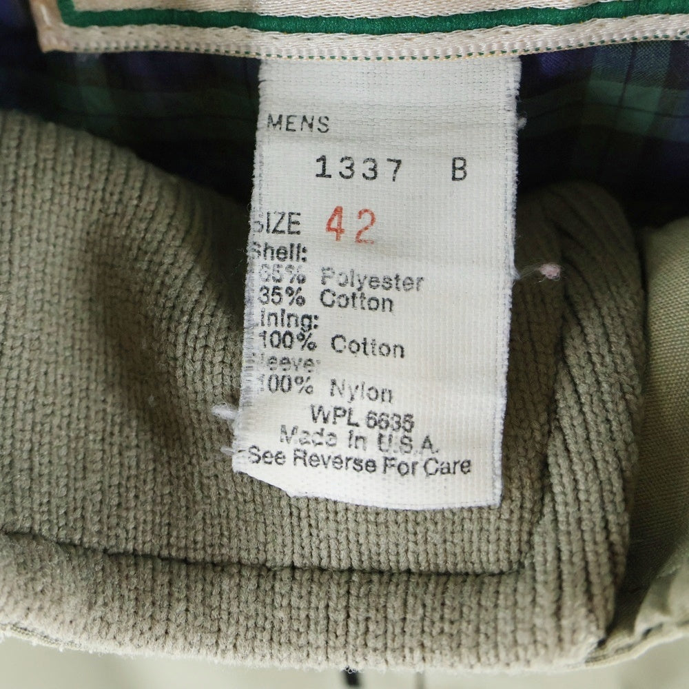 L.L.Bean(エルエルビーン) 80-90S 裏地チェック ハイネック ジップアップ ハリントン ジャケット ベージュ
