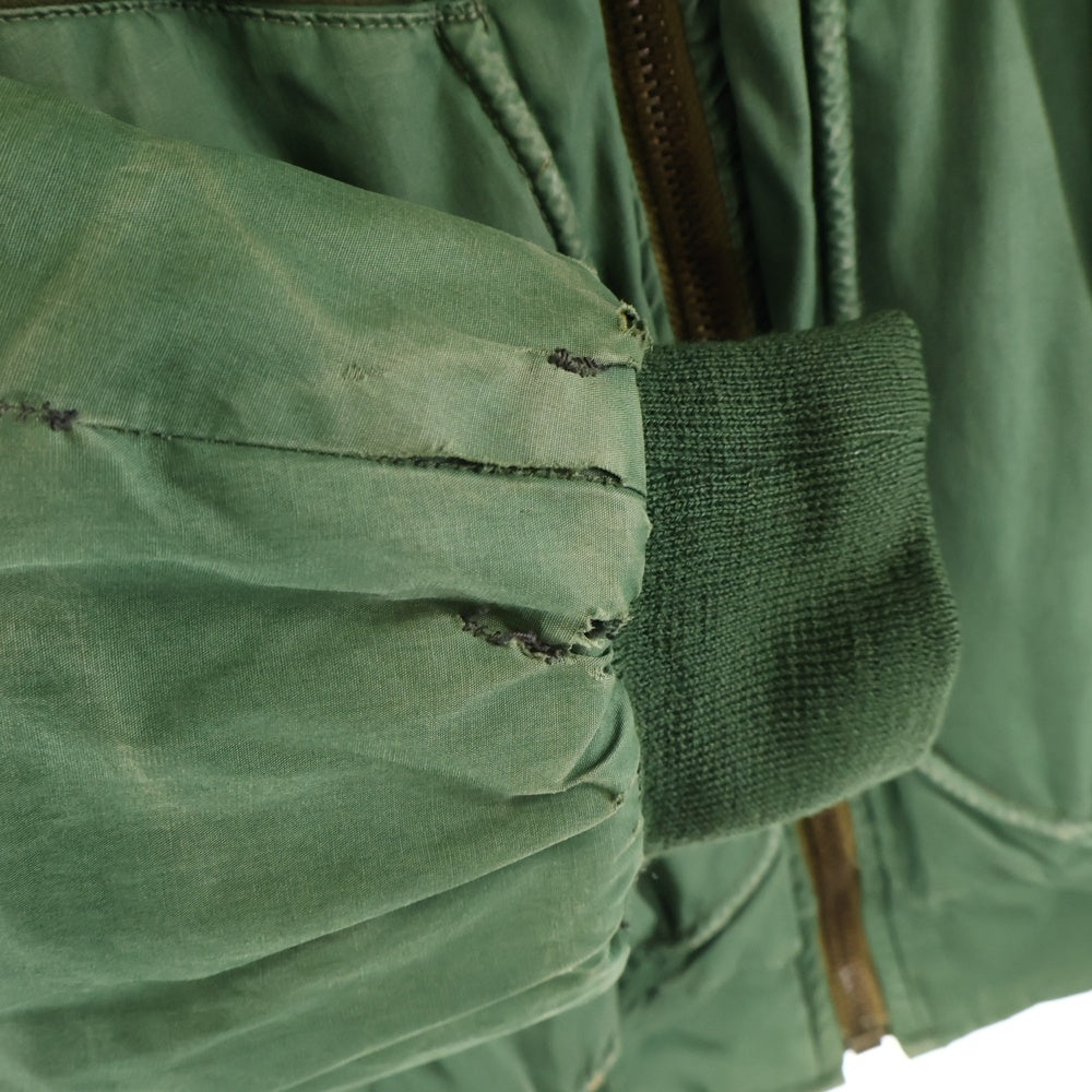 C.P. Company(シーピーカンパニー) 82AW Archive Dutch Police Designed by Massimo Osti マッシモ オスティ レザー切り替え エルボーパッチ ボアカラー 中綿 ジップアップジャケット グリーン