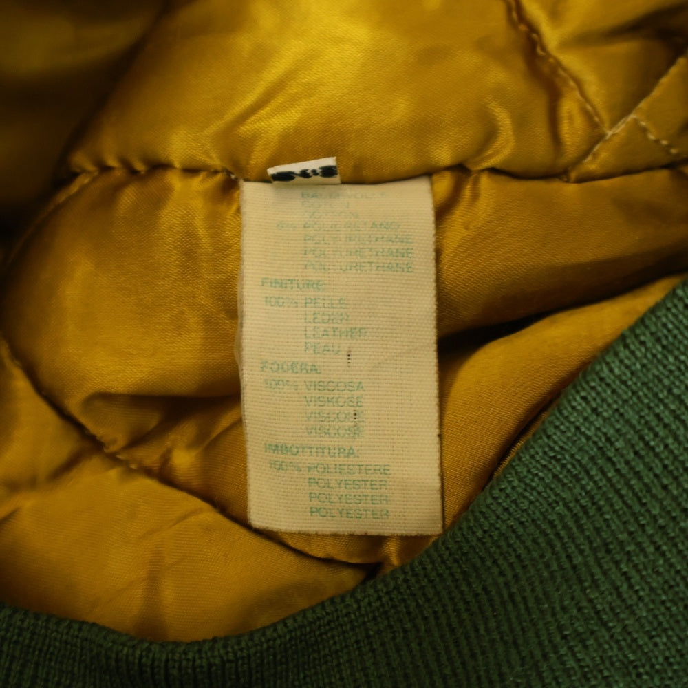 C.P. Company(シーピーカンパニー) 82AW Archive Dutch Police Designed by Massimo Osti マッシモ オスティ レザー切り替え エルボーパッチ ボアカラー 中綿 ジップアップジャケット グリーン