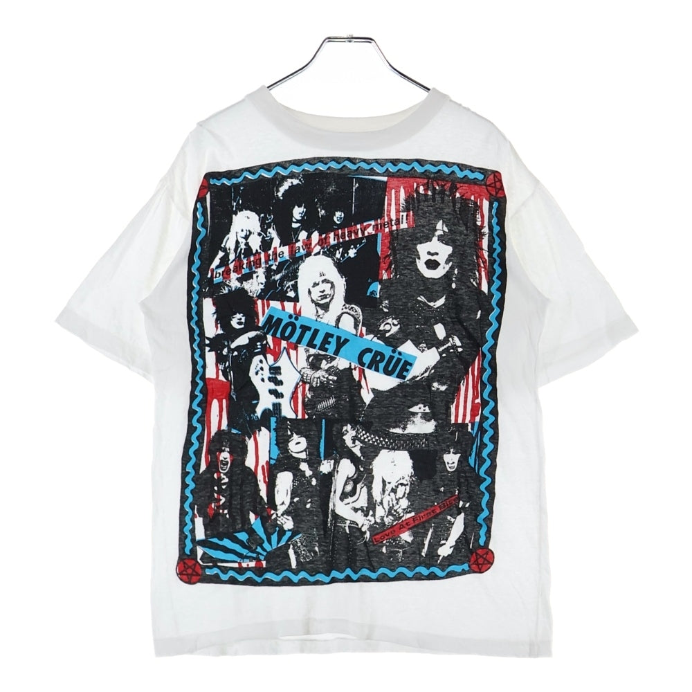 VINTAGE(ヴィンテージ) 80s MOTLEY CRUE TEE モトリークルー フロントプリント半袖Tシャツ カットソー ホワイト