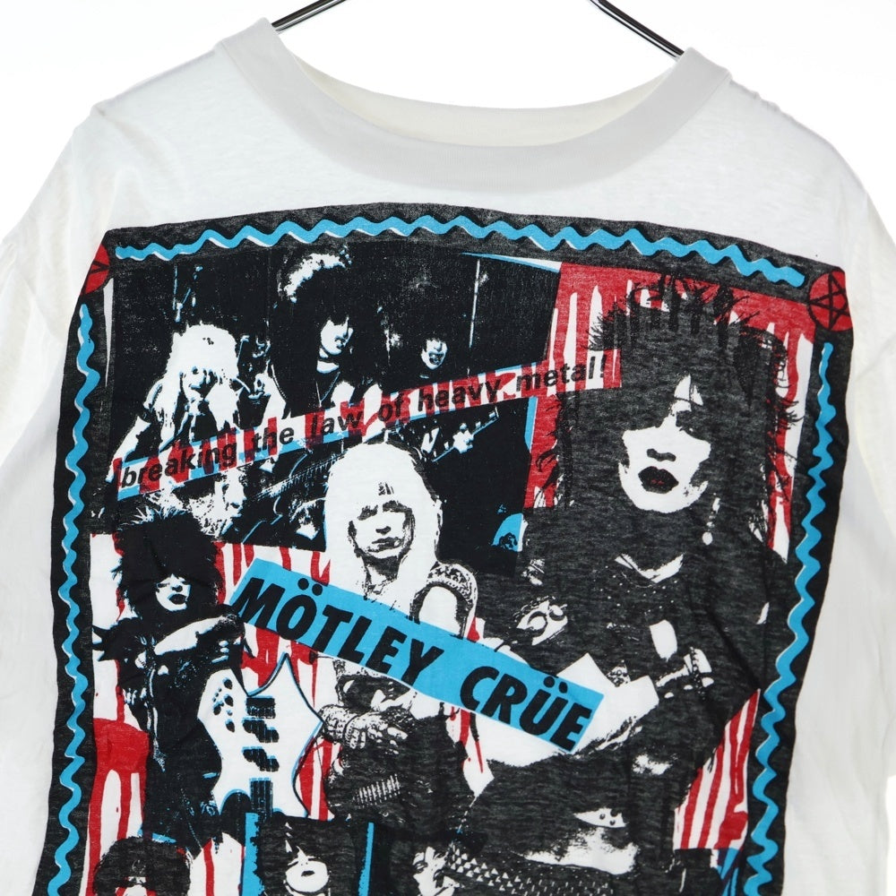 VINTAGE(ヴィンテージ) 80s MOTLEY CRUE TEE モトリークルー フロントプリント半袖Tシャツ カットソー ホワイト