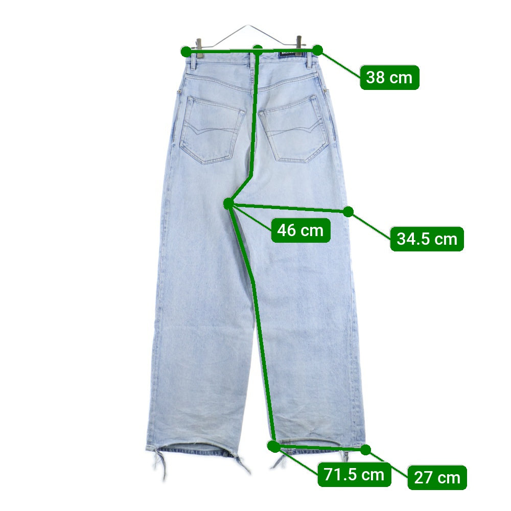 BALENCIAGA(バレンシアガ) 23AW ダメージ加工バギーデニムパンツ インディゴ 745213 TDW14