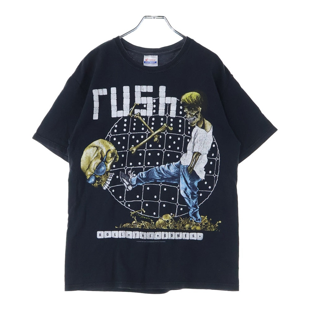 VINTAGE(ヴィンテージ) 00s RUSH ROLL THE BONES ラッシュ ロール ザボーンズ 両面プリント Tシャツ 半袖カットソーブラック