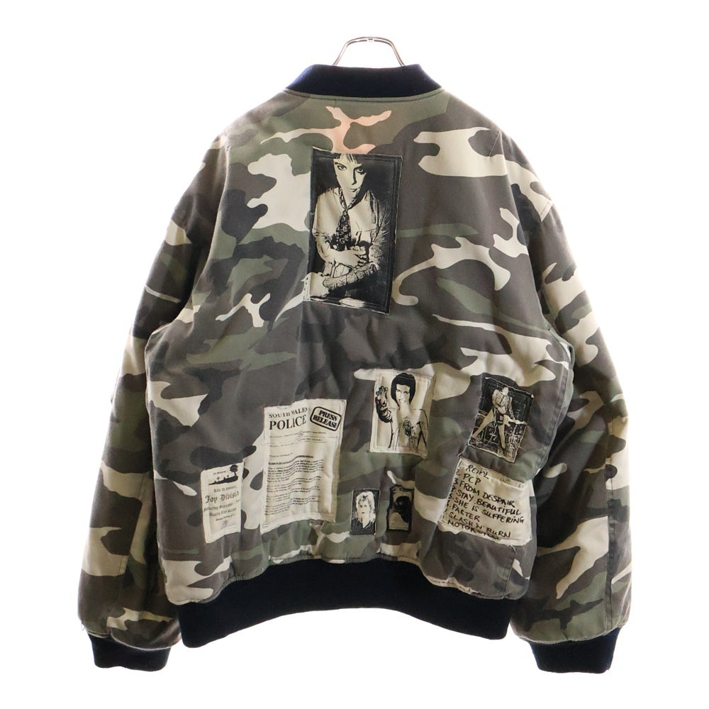 RAF SIMONS(ラフシモンズ) 01AW Archive Riot Riot Riot期 Bomber ma1 Jacket アーカイブ パッチワーク ボンバージャケット ホワイト/ブラック