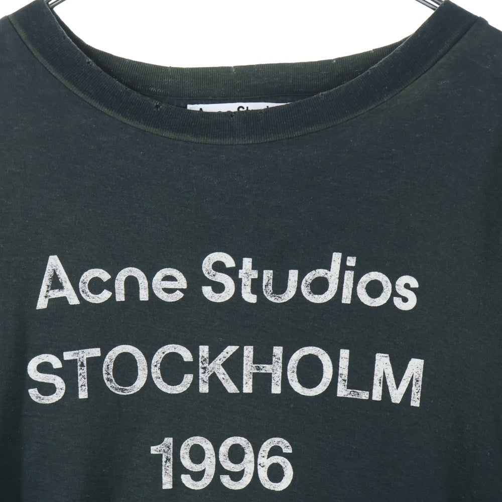Acne Studios(アクネ ストゥディオズ) スタンプロゴ ダメージ Tシャツ FN-UXーTSHI000013 オリーブ
