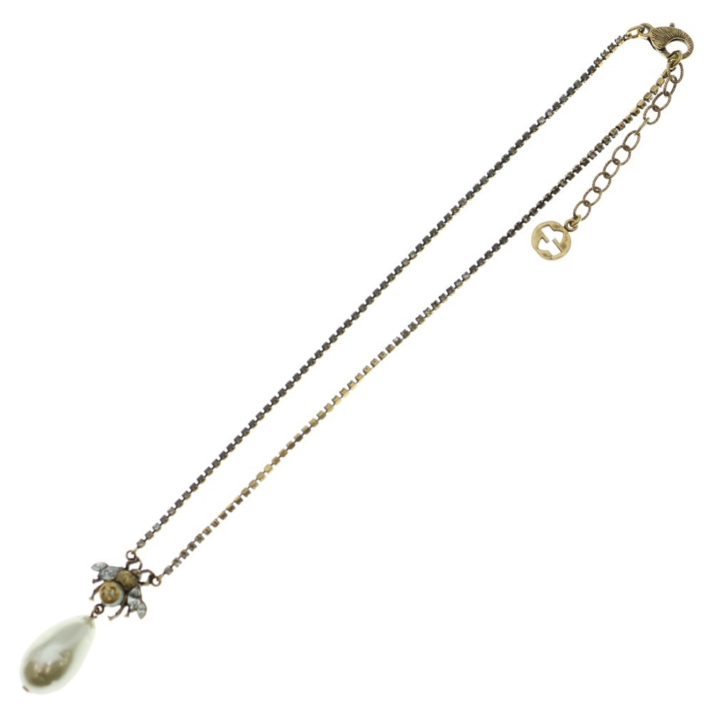 GUCCI(グッチ) BEE PEARL ビー パール インターロッキング G ネックレス ゴールド