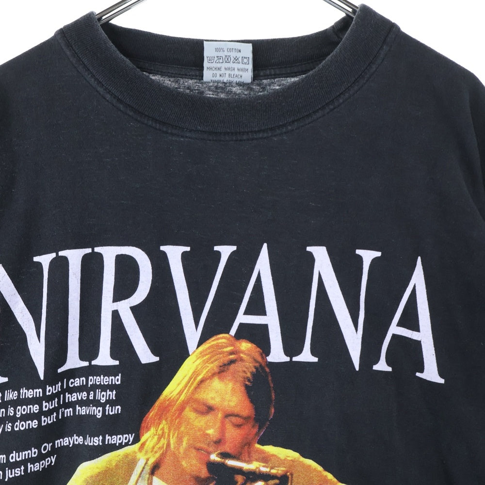 VINTAGE(ヴィンテージ) 90-00s NIRVANA KURT COBAIN BOOTLEG ニルヴァーナ カートコバーン Tシャツ 半袖カットソー ブラック