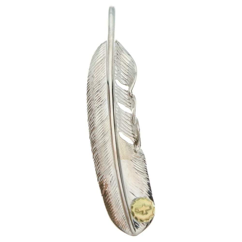 TADY & KING(タディアンドキング) 特大SVフェザーペンダント GPイーグル ネックレストップ 右向き シルバー/ゴールド