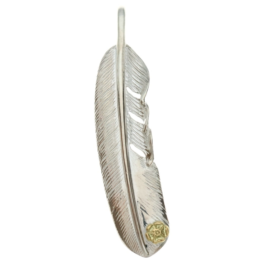 TADY & KING(タディアンドキング) 特大SVフェザーペンダント GPローズ ネックレストップ 右向き シルバー/ゴールド