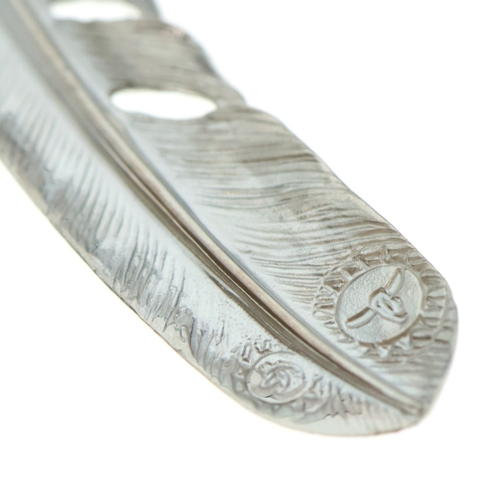 TADY & KING(タディアンドキング) 特大SVフェザーペンダント GPロングホーン ネックレストップ 左向き シルバー/ゴールド