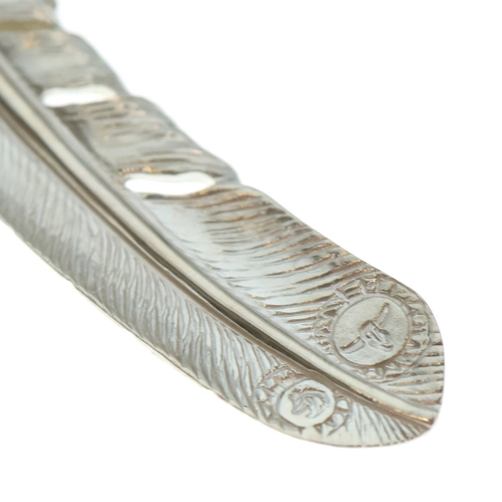 TADY & KING(タディアンドキング) ハートSVフェザー銀縄赤珊瑚特大フェザー ペンダントトップ 左向き シルバー