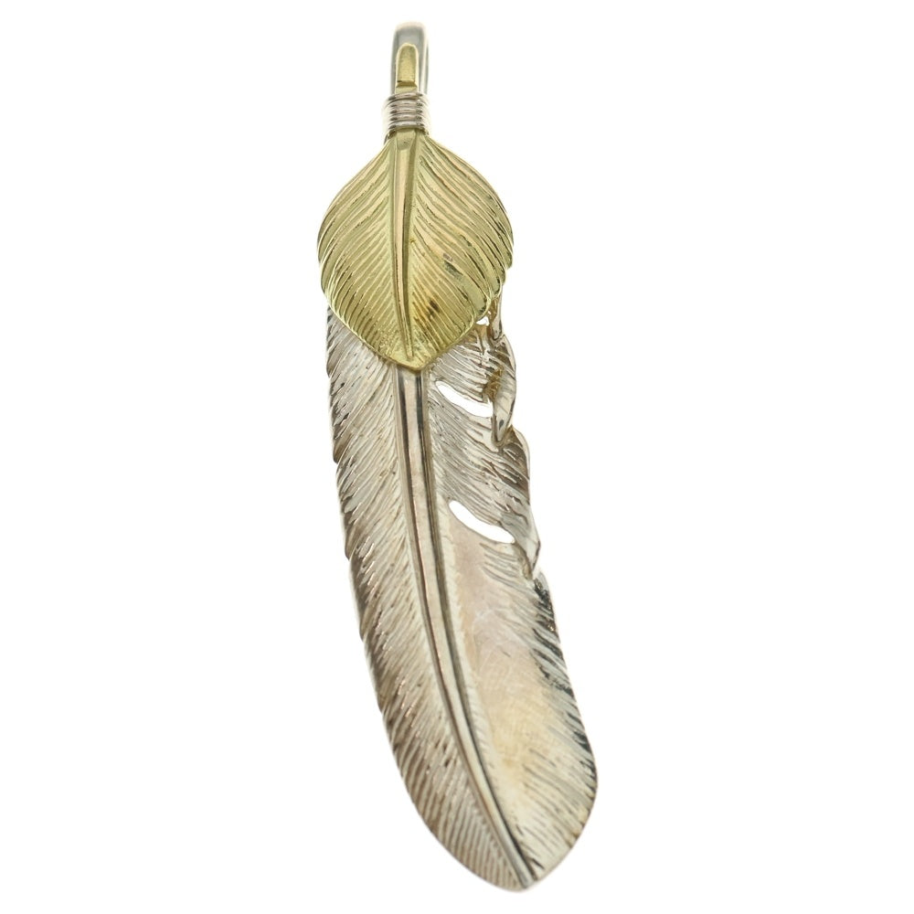 TADY & KING(タディアンドキング) K18ハートSVフェザー 上金特大フェザー右向き シルバー/ゴールド