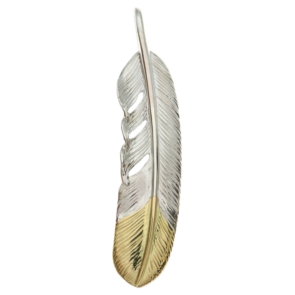 TADY & KING(タディアンドキング) SVフェザー剣先K18 先金特大フェザー ペンダントトップ 左向き シルバー/ゴールド