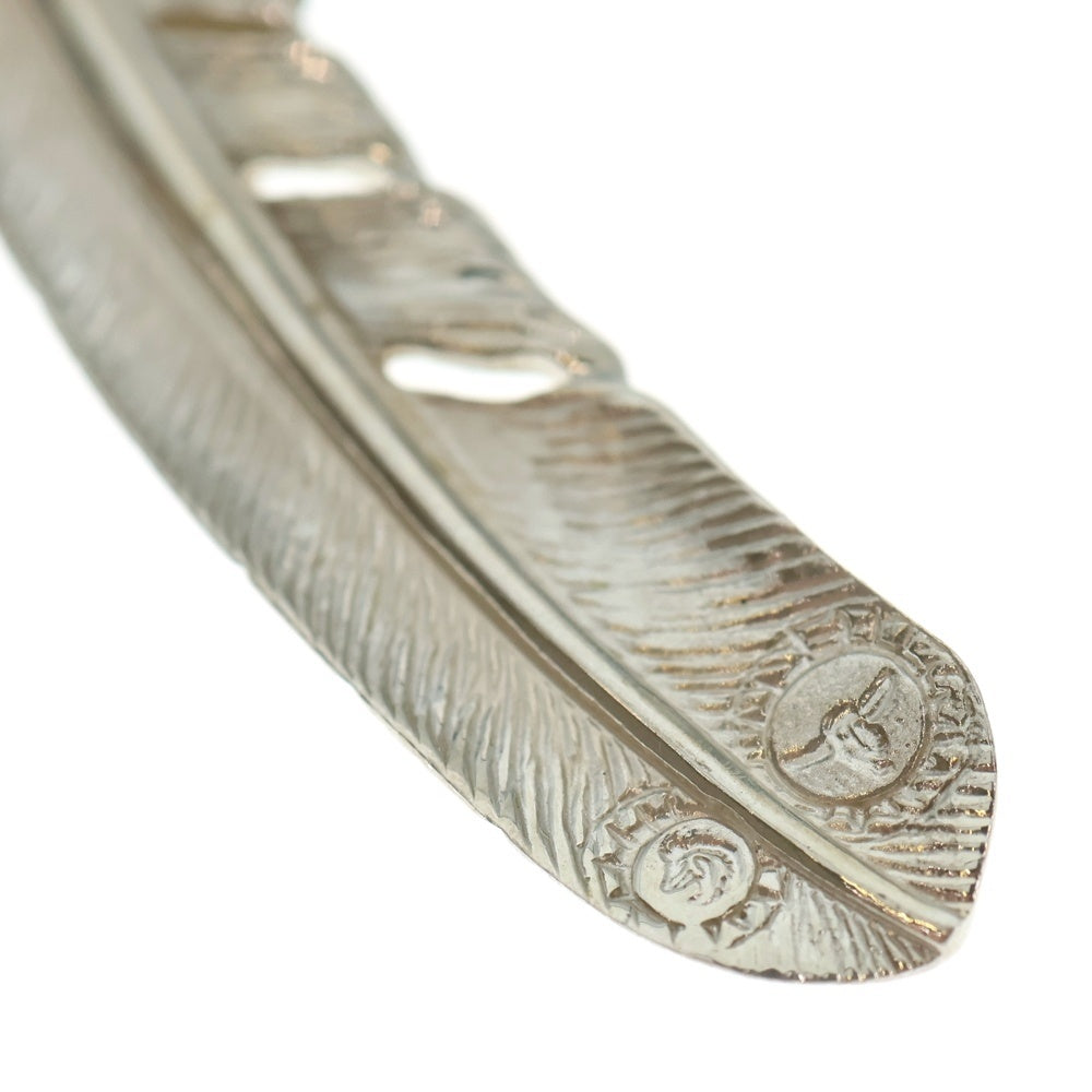 TADY & KING(タディアンドキング) ハートSVフェザー金縄ターコイズ 特大フェザー ペンダントトップ 左向き シルバー/ゴールド