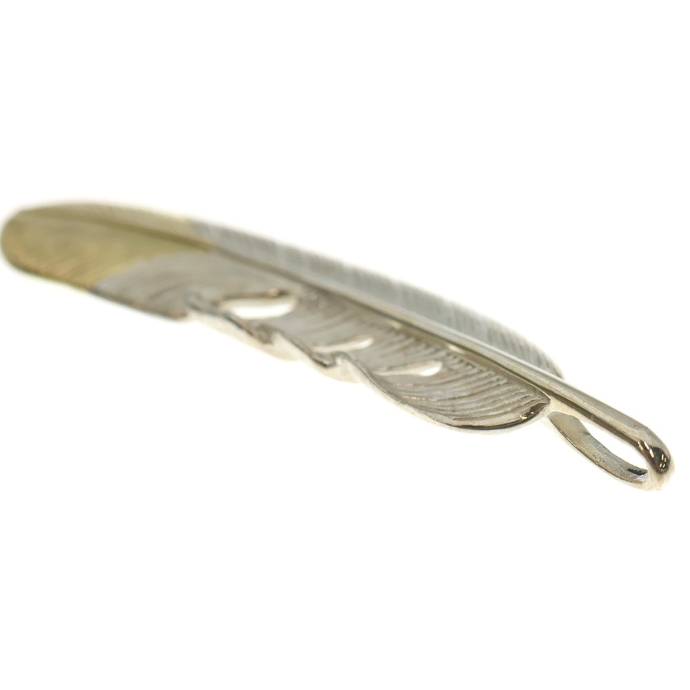 TADY & KING(タディアンドキング) SVフェザー剣先K18 先金特大フェザー ペンダントトップ 右向き シルバー/ゴールド