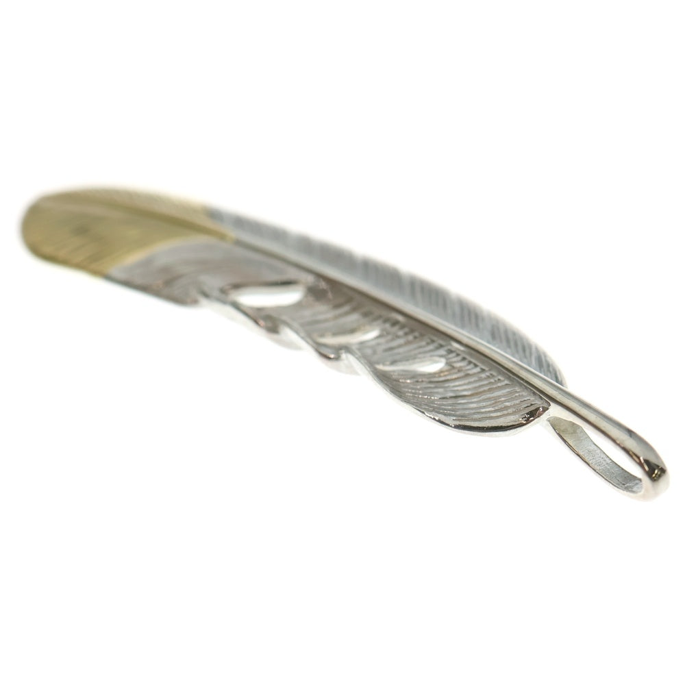 TADY & KING(タディアンドキング) SVフェザー剣先K18 先金特大フェザー ペンダントトップ 右向き シルバー/ゴールド