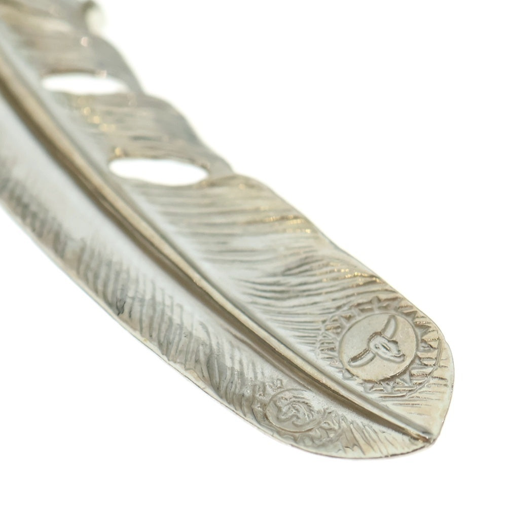 TADY & KING(タディアンドキング) 銀爪 ツメSVフェザーGPウルフ 特大フェザーペンダント シルバー/ゴールド 左向き