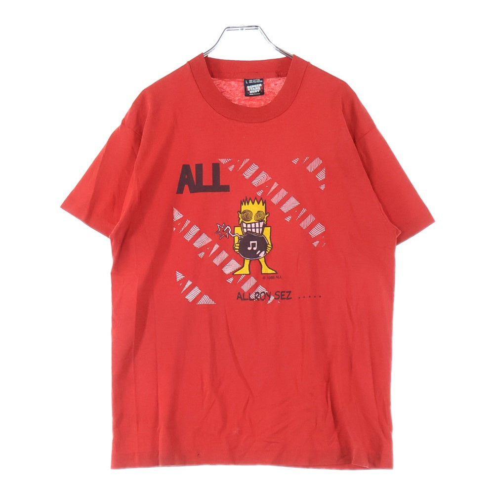 VINTAGE(ヴィンテージ) 80s ALL ALLROY SEZ オール フロント プリント Tシャツ 半袖カットソー レッド