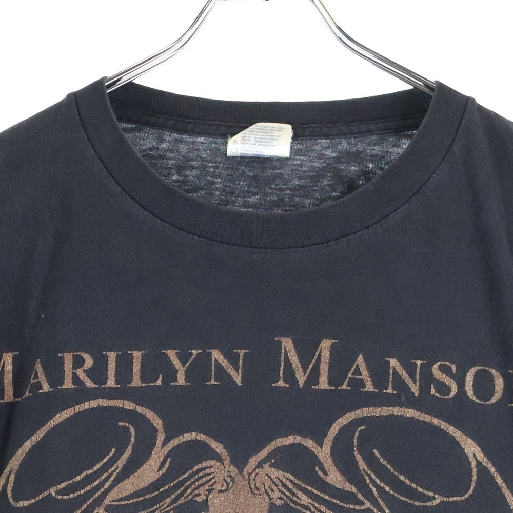 VINTAGE(ヴィンテージ) 90s MARILYN MANSON ANTICHRIST SUPERSTAR マリリンマンソン アンチクライスト スーパースター 両面プリント Tシャツ 半袖カットソーブラック