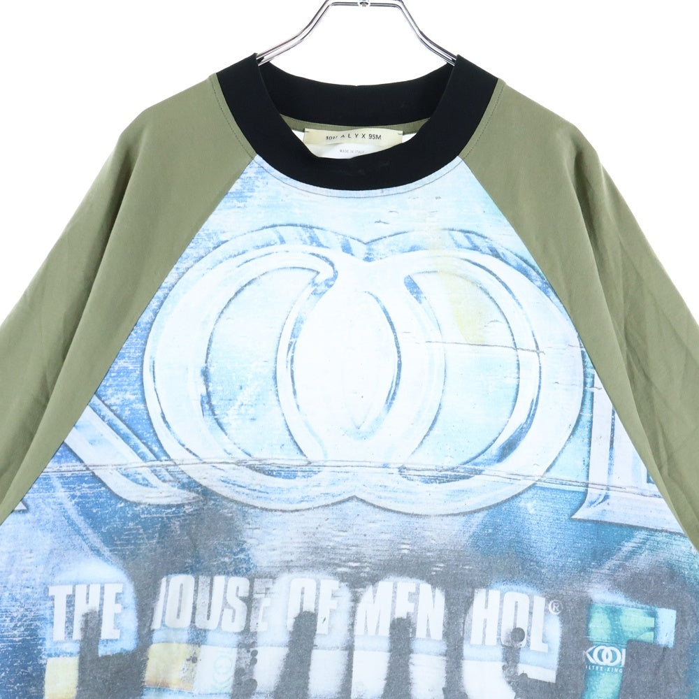 1017 ALYX 9SM(アリクス) グラフィック プリント ラグラン 半袖 Tシャツ オリーブ