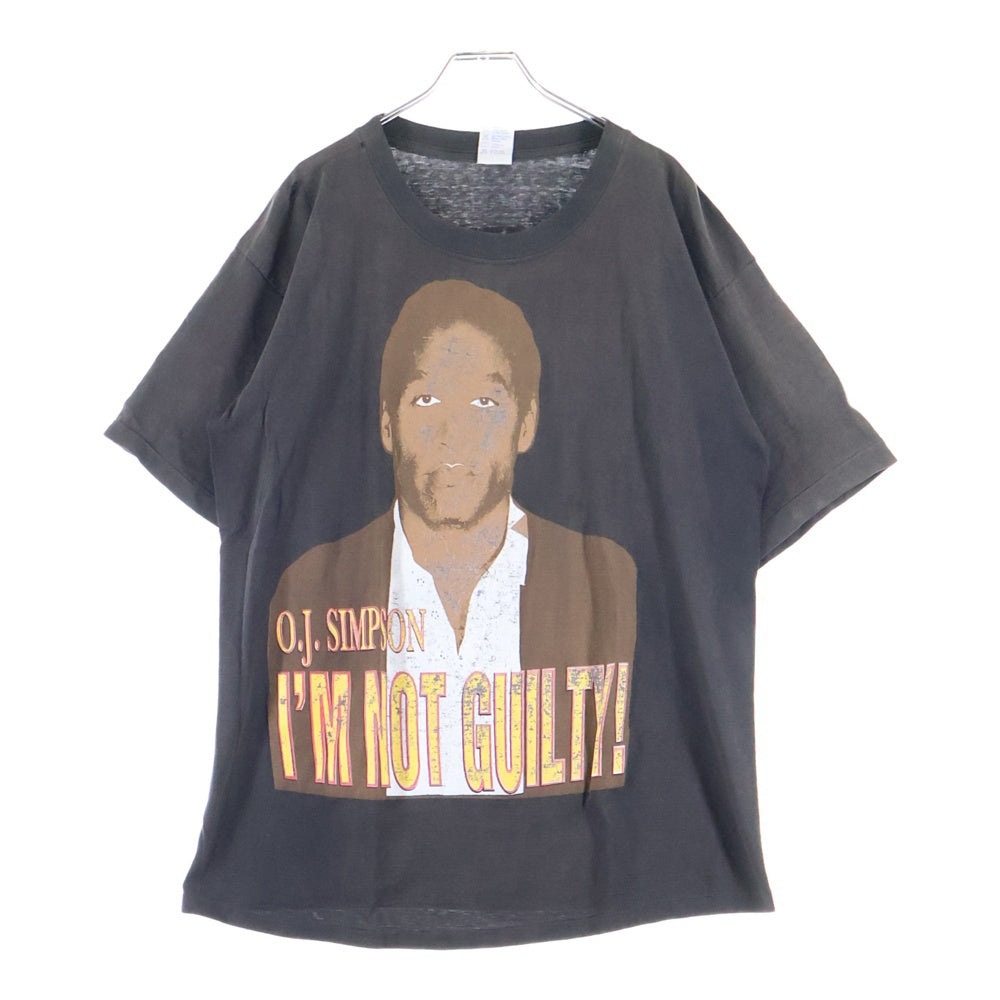 VINTAGE(ヴィンテージ) 90s O.J.SIMPSON I'm NOT GUILTY オレンタール ジェームス シンプソン 両面プリント Tシャツ 半袖カットソー ブラック