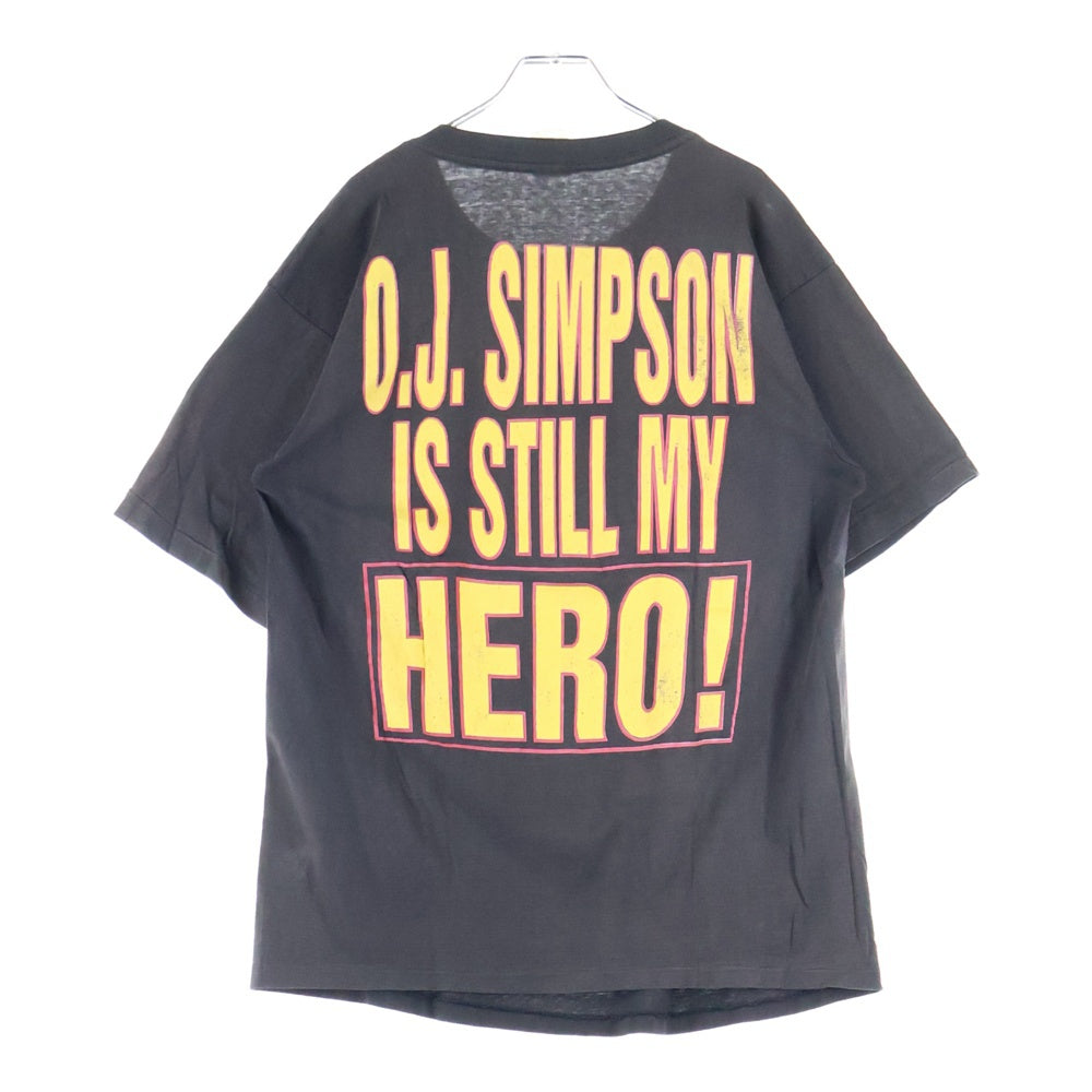 VINTAGE(ヴィンテージ) 90s O.J.SIMPSON I'm NOT GUILTY オレンタール ジェームス シンプソン 両面プリント Tシャツ 半袖カットソー ブラック