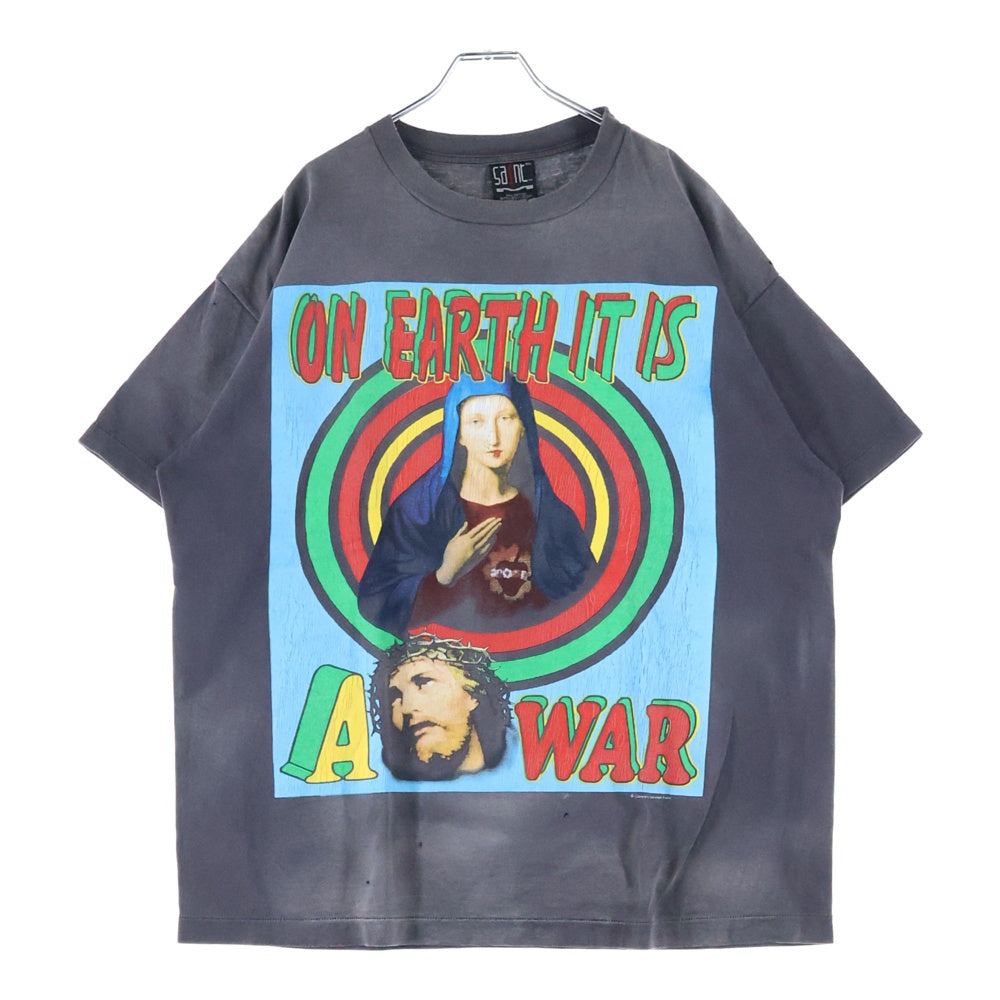 SAINT MICHAEL(セントマイケル) 24SS ON EARTH SS TEE ヴィンテージ加工 オンアース プリント ショートスリーブTシャツ 半袖カットソー SM-YS8-0000-002