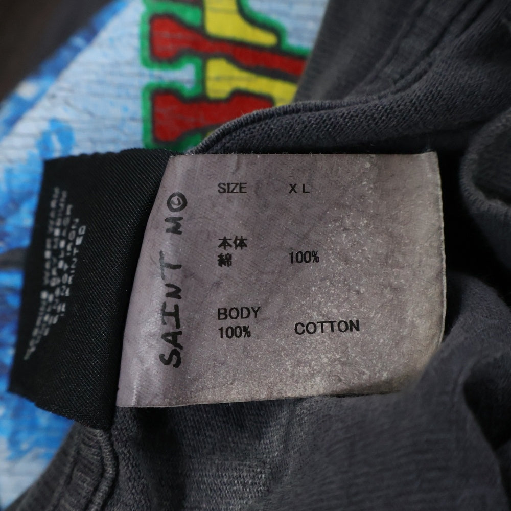 SAINT MICHAEL(セントマイケル) 24SS ON EARTH SS TEE ヴィンテージ加工 オンアース プリント ショートスリーブTシャツ 半袖カットソー SM-YS8-0000-002