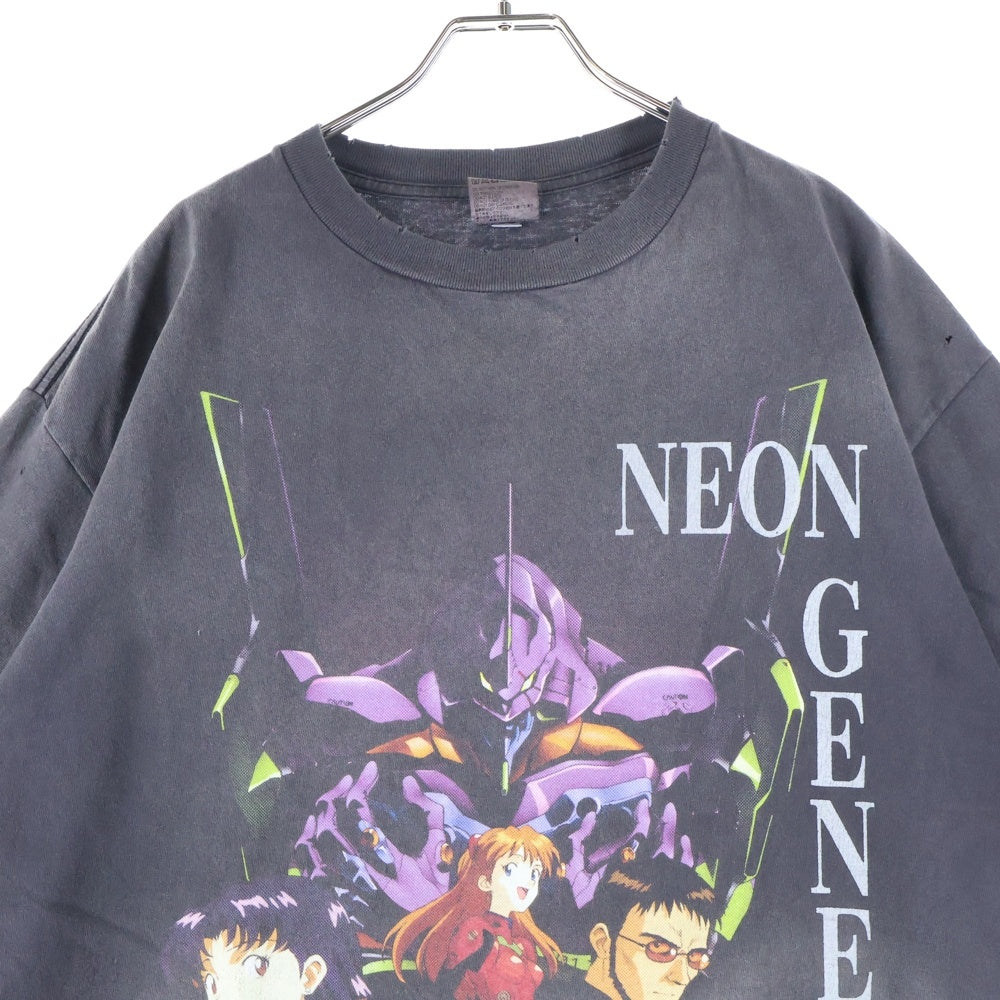 SAINT MICHAEL(セントマイケル) 24SS ×エヴァンゲリオン プリント半袖クルーネックTシャツ 半袖カットソー チャコールグレー SM-YS8-0000-C24