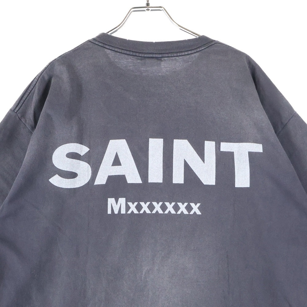 SAINT MICHAEL(セントマイケル) 24SS ×エヴァンゲリオン プリント半袖クルーネックTシャツ 半袖カットソー チャコールグレー SM-YS8-0000-C24