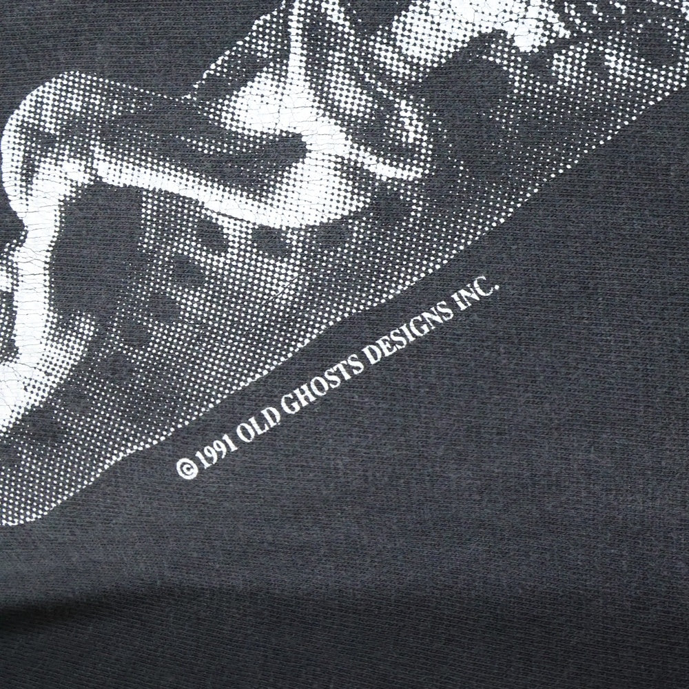 VINTAGE(ヴィンテージ) 90s OLD GHOSTS DESIGNS オールドゴースト 両面プリント Tシャツ 半袖カットソー ブラック