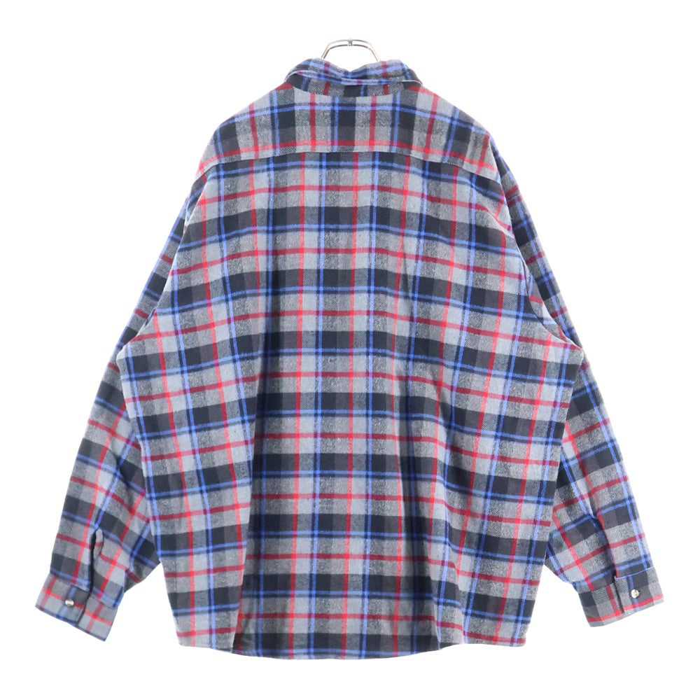FIVE BROTHERS(ファイブブラザー) 90s VINTAGE COTTON FLANNEL CHECK SHIRT コットンフランネル チェック 長袖シャツ グレー